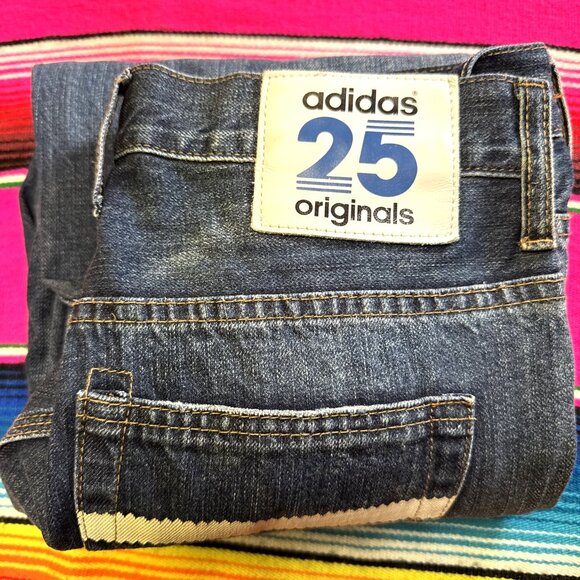 RARE adidas Originals Jeans Mens 30x32 (Act‎ 30x30) 3 Stripe Whiskered Y2K Style - Picture 4 of 10